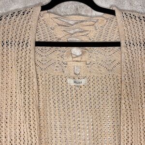 Mudd Cream Netting Cardigan | Lightweight, Lacy, and Slightly Mysterious